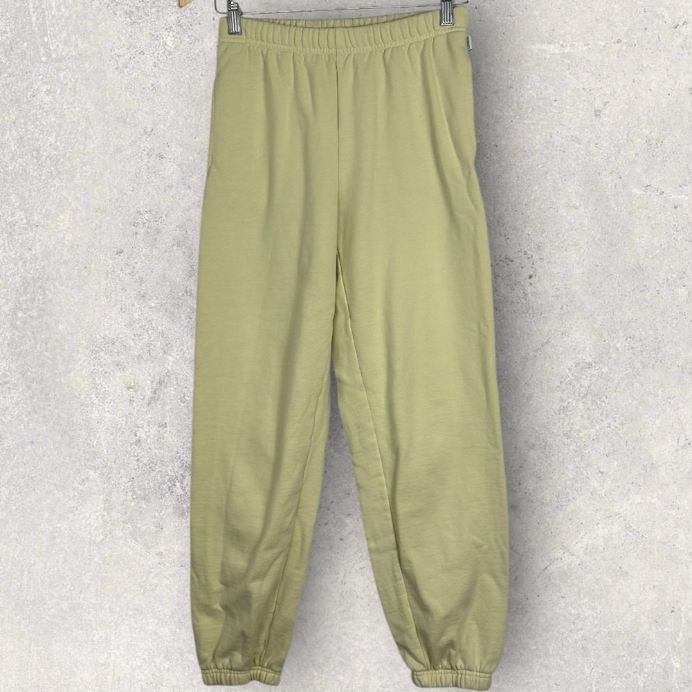 Aritzia TNA Extra Fleece Perfect Joggers Yellow Womens 2XS Sweat Pants Sweatpant